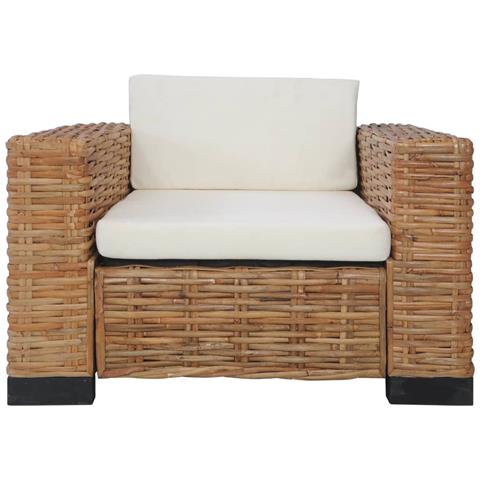 Poltrona Con Cuscini In Rattan Naturale - Foto 1