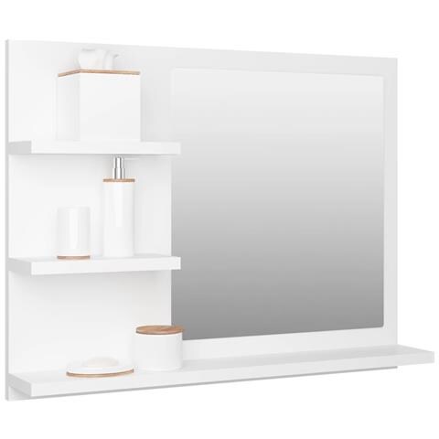Lusso Casadino - Specchio Da Bagno Bianco 60x10,5x45 Cm In Legno Multistrato - Foto 2