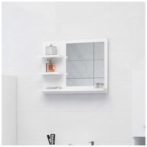 Lusso Casadino - Specchio Da Bagno Bianco 60x10,5x45 Cm In Legno Multistrato - Foto 7