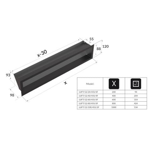 Griglia Di Ventilazione Luft 12x60 Nero Slim - Foto 4