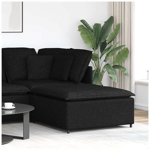 Modulo Poggiapiedi Divano Modulare Nero 100x100x48 cm - Foto 2