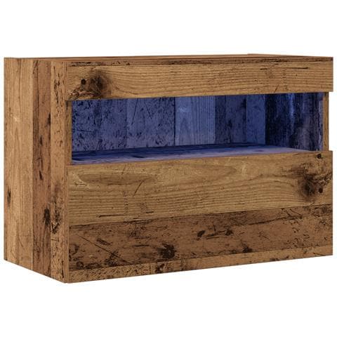 Mobile TV  con luci LED in legno vecchio 60x30x40 cm - Foto 1