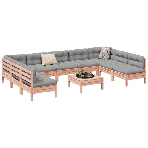 Set Divani Giardino 10 pz con Cuscini Massello Abete Douglas - Foto 2