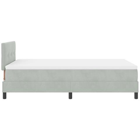 Letto a Box Spring con Materasso e LED Grigio Chiaro 120x190 cm Velluto - Foto 9