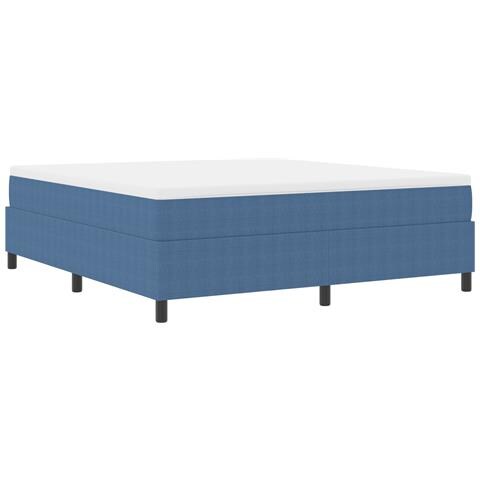 Letto Box Spring Blu Super King Tessuto Corduroy - Foto 1