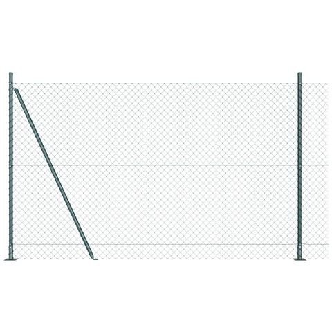 Recinzione a maglie con 7 Pali Flangiati 1.6x10 m Acciaio Zincato - Foto 1