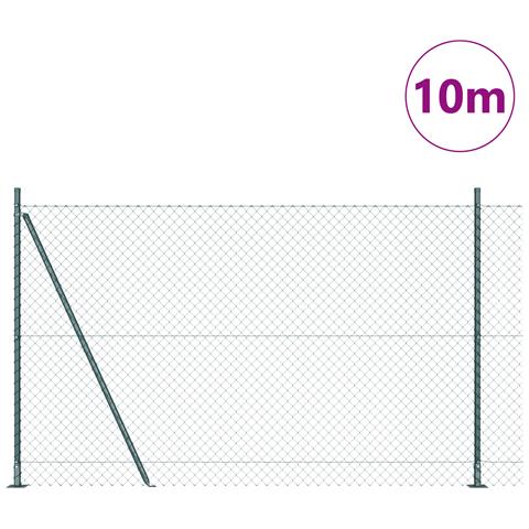 Recinzione a maglie con 7 Pali Flangiati 1.6x10 m Acciaio Zincato - Foto 2