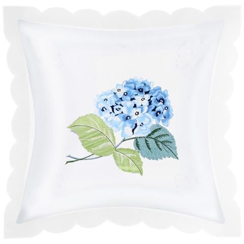 Set Di 2 Copricuscini 40x40 Cm Ricamo Di Fiori D'ortensia - Foto 1
