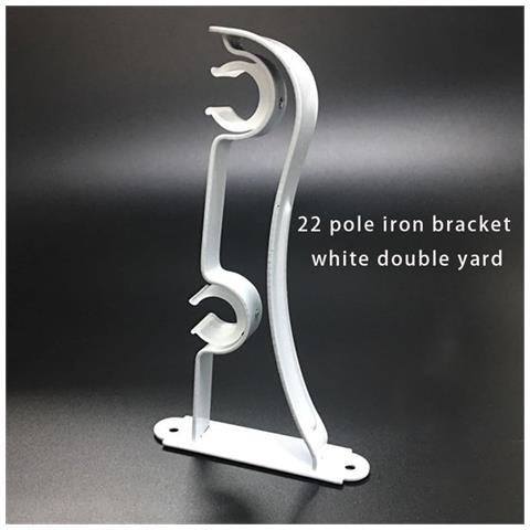 Supporti Per Tende Doppi In Metallo Decorativi Bianchi 18-22 Mm, Set Da 6 - Foto 2