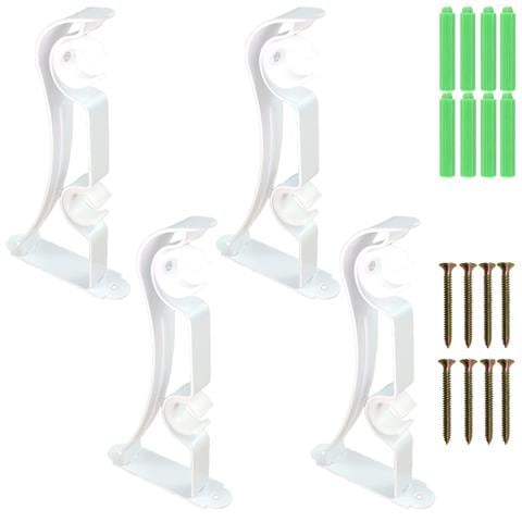 Supporti Per Tende Doppi In Metallo Decorativi Bianchi 18-22 Mm, Set Da 6 - Foto 1