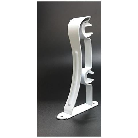 Supporti Per Tende Doppi In Metallo Decorativi Bianchi 18-22 Mm, Set Da 6 - Foto 4