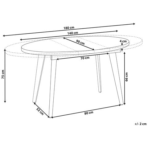 Tavolo Da Pranzo Estensibile Dutton Marrone 140/180 Cm 90 Cm - Foto 6