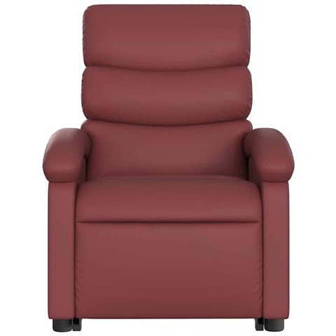 Poltrona Alzapersona Reclinabile Rosso Vino in Similpelle - Foto 9