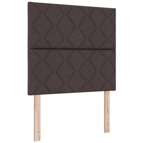 Letto a molle con materasso Marrone scuro 90 x 190 cm Tessuto - Foto 1