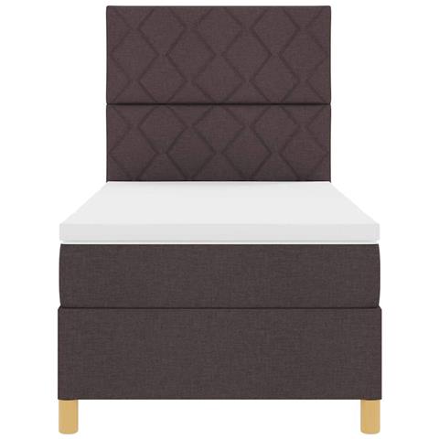Letto a molle con materasso Marrone scuro 90 x 190 cm Tessuto - Foto 9