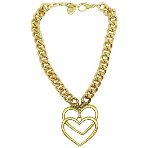 Collana Doppio Cuore In Oro - Foto 1
