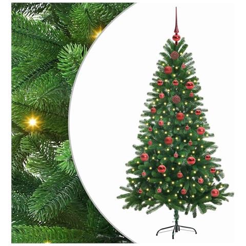 Albero di Natale con 150 LED con supporto Verde 150 cm PE - Foto 1
