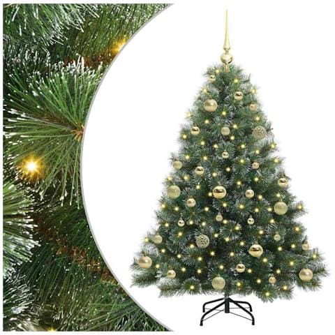 Albero di Natale artificiale con 150 LED Verde 120 cm PE e PVC - Foto 1