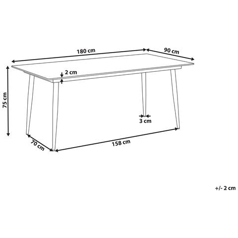 Tavolo Da Pranzo Da Giardino Tolentino 180 Cm 90 Cm Effetto Pietra Grigio - Foto 2