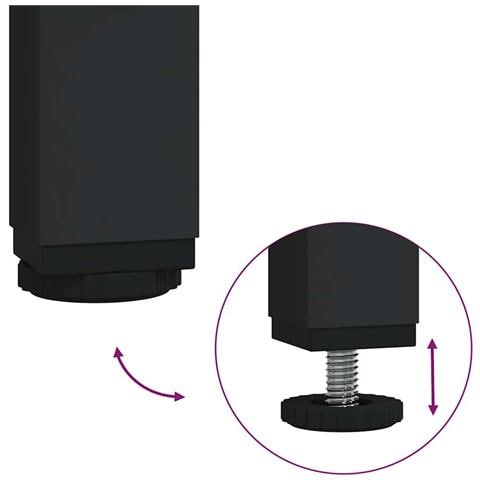 Cesto Portabiancheria 3 Scomparti con Ripiani Rovere Nero - Foto 9