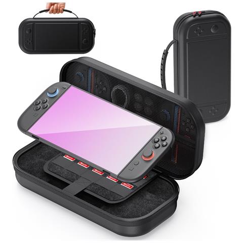 Custodia Per Nintendo Switch 2 - Borsa Protettiva Nera In Pelle Pu E Eva Black - Foto 1