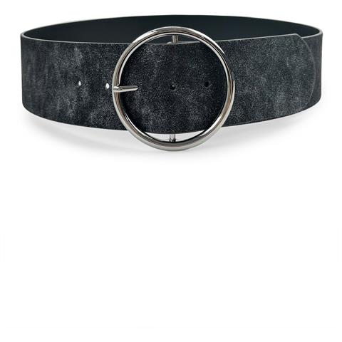 Cintura con Fibbia Rotonda Marrone Scuro Brillante - Foto 5