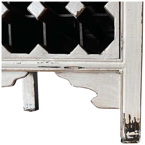 Mobile Portabottiglie Vino In Legno Bianco 55x45x170h - Foto 7