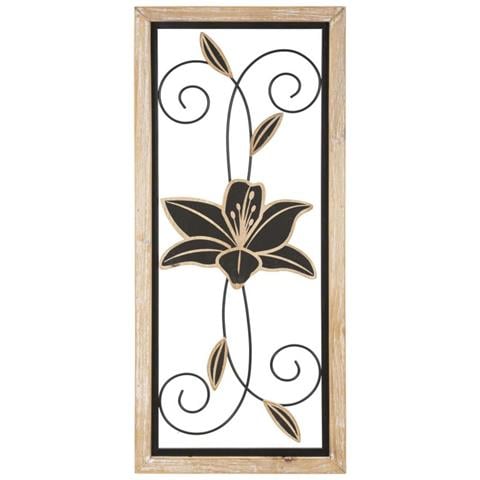 Decorazione In Metallo 3d Fiori 48-marrone-metallo-26x2,5x60 Cm - Foto 1