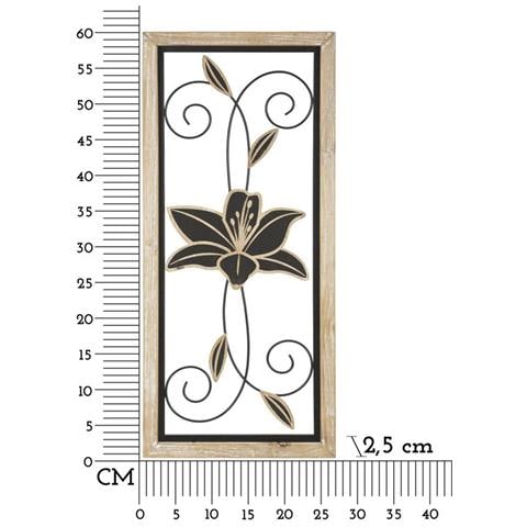 Decorazione In Metallo 3d Fiori 48-marrone-metallo-26x2,5x60 Cm - Foto 6