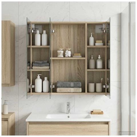 Mobiletto per specchio da bagno Rovere Sonoma 70 x 14,5 x 70 cm - Foto 2