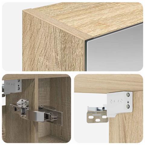 Mobiletto per specchio da bagno Rovere Sonoma 70 x 14,5 x 70 cm - Foto 9