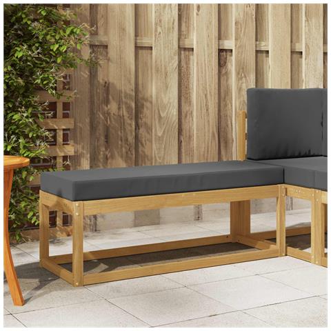 Panca da esterno con cuscino Bianco 115 x 43 x 45 cm - Foto 2