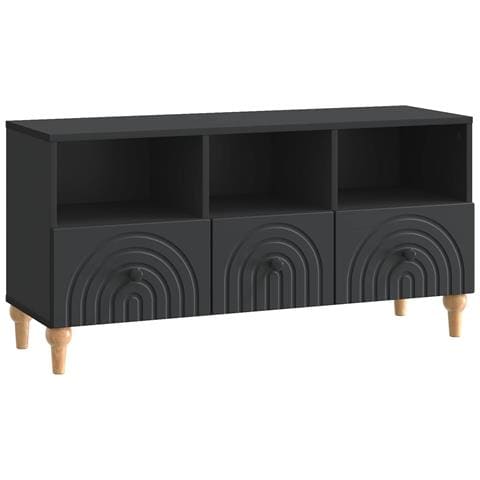 Mobile TV Nero 102 x 34,5 x 50 cm Legno ingegnerizzato - Foto 1