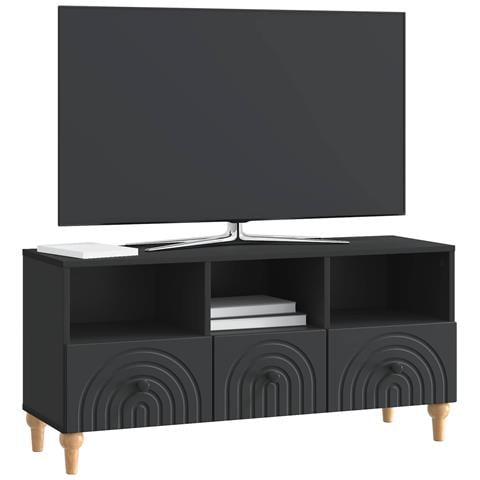 Mobile TV Nero 102 x 34,5 x 50 cm Legno ingegnerizzato - Foto 2