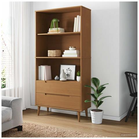 Libreria MOLDE 85 x 35 x 170,5 cm Legno Massello di Pino - Foto 2