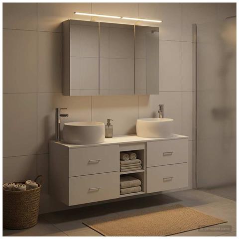 Set di mobili per il bagno 4 pcs Bianco - Foto 2