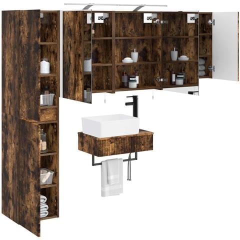 Set di mobili per il bagno 5 pcs Rovere Fumo - Foto 2
