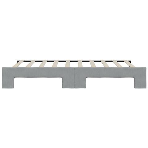 Divano Letto con Letto Estraibile Grigio Chiaro 100x190 Tessuto - Foto 9