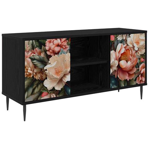 Mobile TV BORNE 102 x 33 x 51 cm Rovere Nero - Foto 1