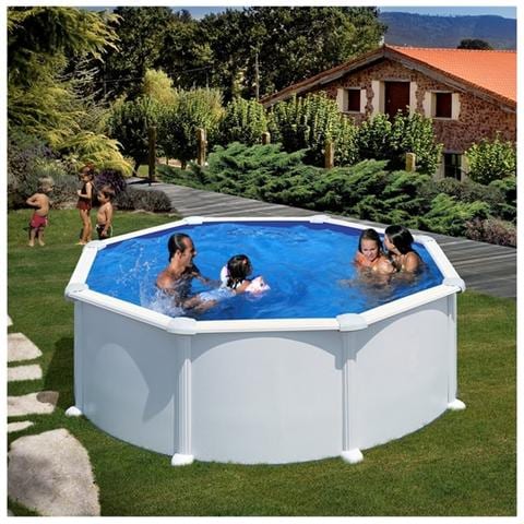 Piscina Tonda Atlantis, Liner Blu 40/100, Filtro Sabbia, Struttura Acciaio Ø350xh. 132 Cm - Foto 1