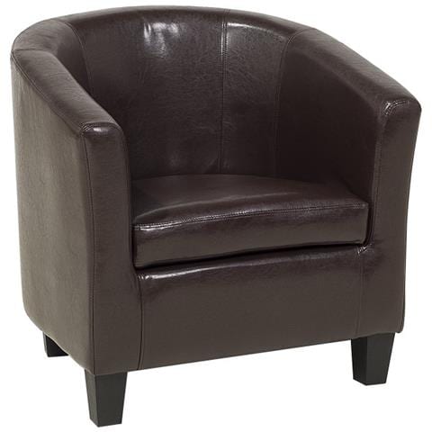 Poltrona In Ecopelle Marrone Borwick - Foto 1