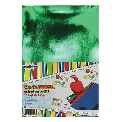Carta Metallizzata 10 Fogli Colori Assortiti 180gr - Foto 1