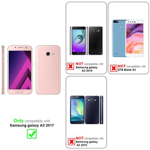 Custodia Compatibile Con Samsung Galaxy A3 2017 In Rosso Vinaccia - Coperchio Protettiva Con Chiusura Magnetica, Funzione Stand E Tasca Per Le Carte - Foto 9