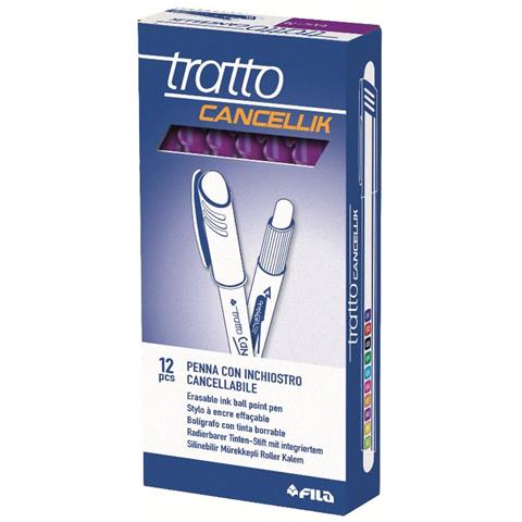 Penna Cancellabile Tratto Cancellik Viola - Diametro Punta 0,4Mm - Confezione Da 12 Pezzi - Foto 1