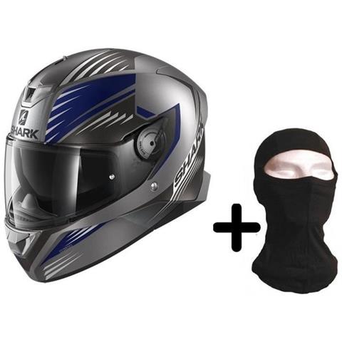 Shark Casco Integrale Skwal 2 Hallder + Passamontagna - Antracite Blu - Foto 1