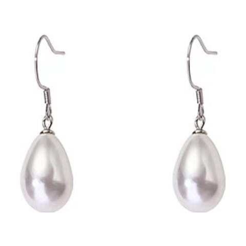 Orecchino Di Perla A Forma Di Goccia Vintage In Argento Sterling 925 Silver - Foto 1