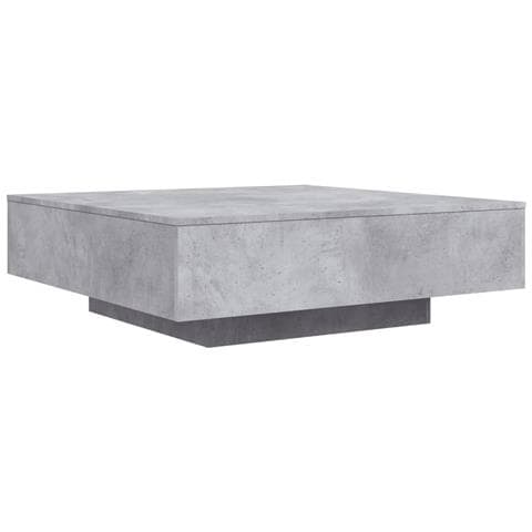 Tavolino Da Soggiorno Con Luci Led Grigio Cemento 100x100x31 Cm - Foto 3