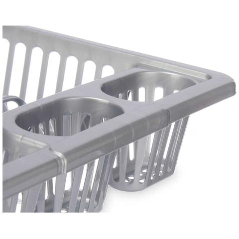 Scolapiatti Da Lavandino Argentato Plastica 46 X 8 X 36 Cm (12 Unità) - Foto 2