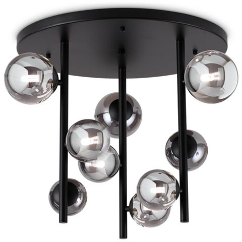 Plafoniera Contemporanea Perlage Metallo Nero 9 Luci G9 15w 3000k - Foto 1