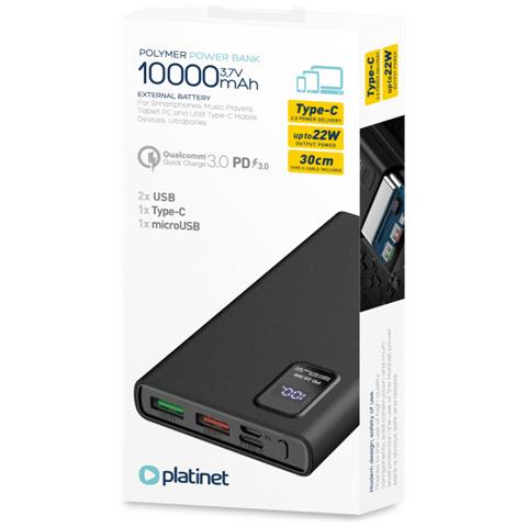 Powerbank 10000mah Pd 20w Display Led E Tecnologia Quick Charge, Nero - Foto 4